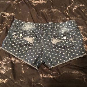 Hot topic Almost Famous polka dot denim shorts